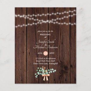 Papier Mariage Rustique Bois Corail Verdure à Petit Budge