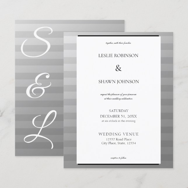 Papier Mariage Silver et Gris Budget (Devant / Derrière)