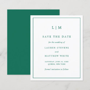 Papier Mariage simple Emerald Green Budget Enregistrer la