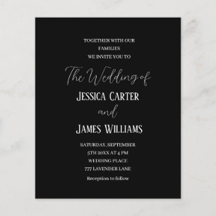 Papier Mariage simple noir et blanc élégant