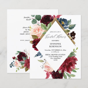 Papier Mariage sur le thème du Bourgogne, du Bleu marine 