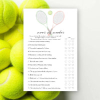 Mariage Tennis Baby shower Jeu plus ou moins