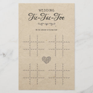 Papier Mariage Tic-Tac-Toe Jeu De Table Décorative Jeu Ru