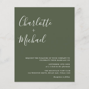 Papier Mariage Vert Olive Minimaliste Budget