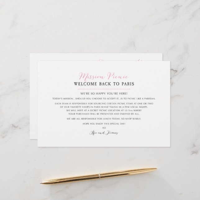 Papier Mariage Weekend Paris Event Map - CUSTOM for Kea (Devant/Arrière en situation)