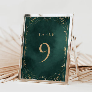 Papier Mariages célestes Gold Emerald Green Numéros de ta