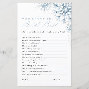 Papier Mariée d'hiver qui connaît le mieux la mariée