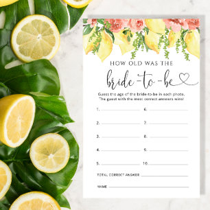 Papier Mariée florale de citron Quel âge a été la mariée 