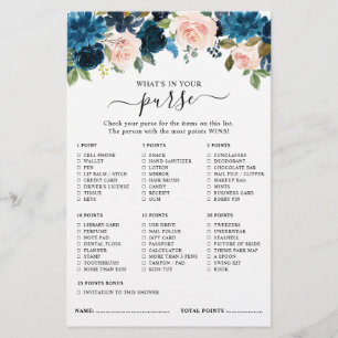 Papier Marine Royal Blue Blush rose Bride jeu de douche
