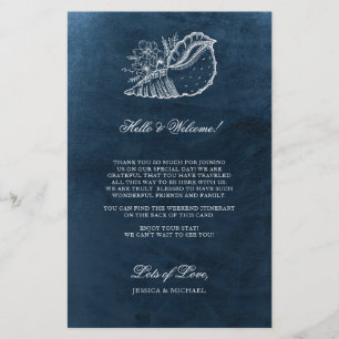 Papier Marine Seashell Beach Mariage Itinéraire de bienve