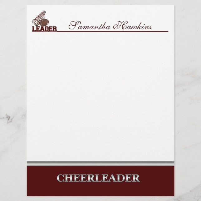 Papier Maroon et Pom-pom girl blanche (Devant)