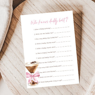Papier Martini Espresso Rose pour la Baby Shower Jeu Qui