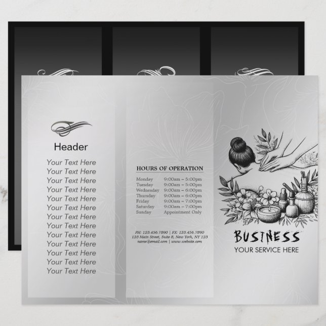 Papier Massage Thérapie Guérison Mains Énergie Spa Bien-ê (Devant / Derrière)