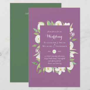 Papier Mauve Pink Vert Floral Budget Mariage Inviter A9