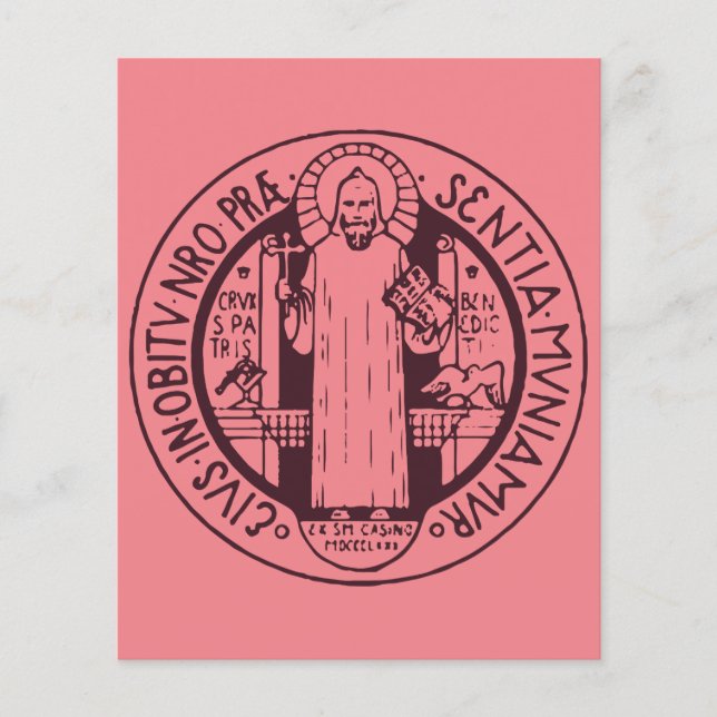 Papier Médaille Symbole d'Art Minimaliste Saint Benoît (Devant)