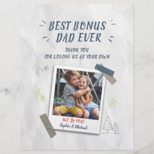 Papier Meilleur Bonus Papa Fête des pères Stepdad Photo p