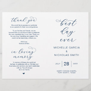 Papier Meilleur Jour Jamais, Foldable Marine Blue Wedding