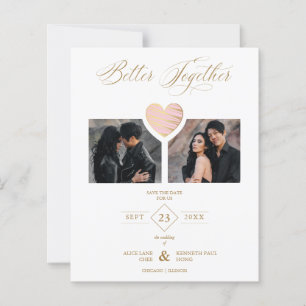 Papier Meilleur Marché Ensemble Pink Golden Heart 2 Photo