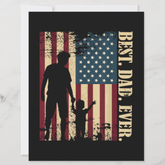 Papier Meilleur Papa du Monde avec Nous Drapeau Américain