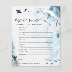 Papier Mélange de mots pour bébé Jeu de Baby Shower