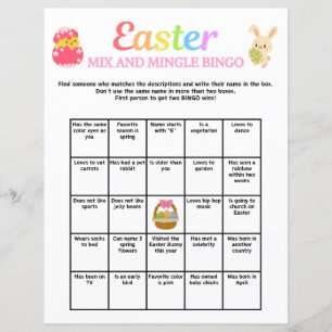 Papier Mélange de Pâques et Bingo de Mingle