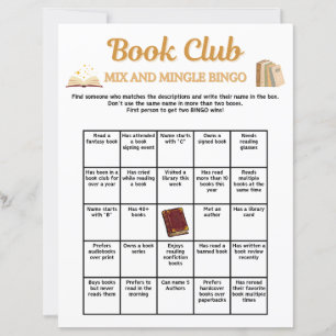 Papier Mêlée et mélange de club de lecture Bingo