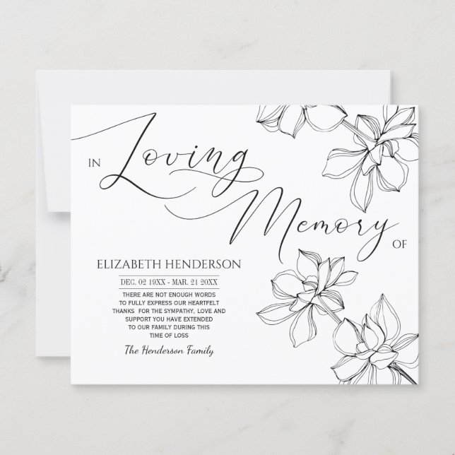 Papier Mémoire/Merci De Sympathie Classique Budget (Devant)