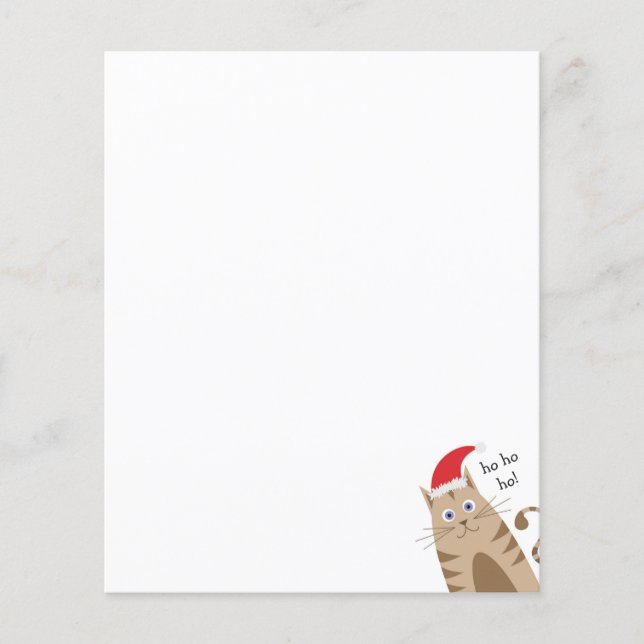 Papier Meowy Xmas drôle chat porte casquette santa (Devant)