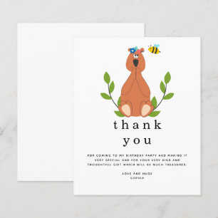 Papier Merci Anniversaire de enfant de l'ours mignon budg