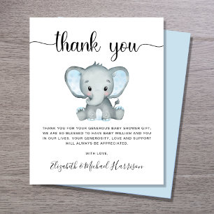 Papier Merci Budget Blue Elephant Baby shower