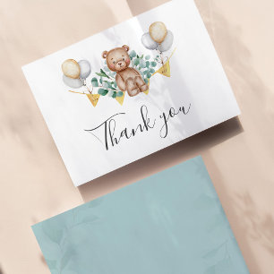 Papier Merci budgétaire Cute Baby shower ours