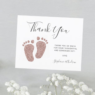 Papier Merci de Baby shower de Parties scintillant rose b