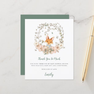Papier Merci de Baby shower de taille Fox mûre du budget