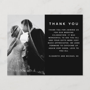 Papier MERCI de mariage personnalisé photo minimaliste BU