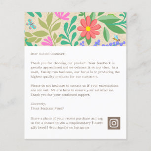 Papier Merci Floral De Nature Mignonne Pour Votre Achat