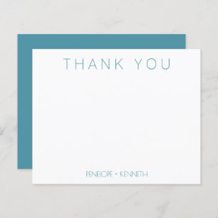 Papier Merci personnalisé de Mariage Turquoise minimal bu