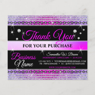 Papier Merci Pour Commande Bijoux pourpre Sparkle