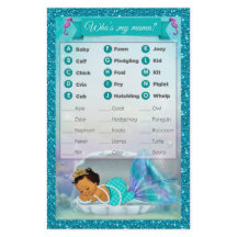 Mermaid Baby shower animal match jeu #136 moyen