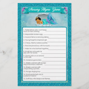 Papier Mermaid Baby shower Nursery Rhyme Jeu #136