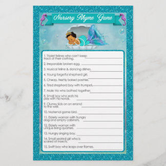 Papier Mermaid Baby shower Nursery Rhyme Jeu #136