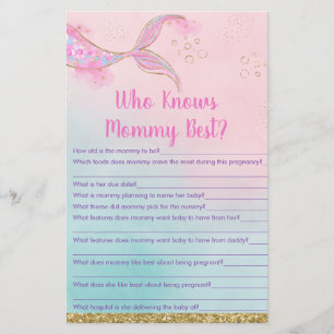 Papier Mermaid Pink Gold Qui Connaît Mommy Meilleur Jeu