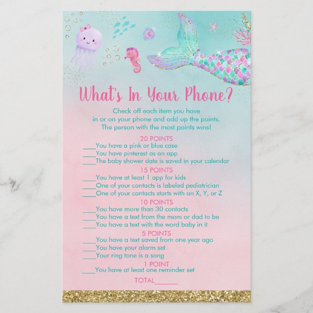 Papier Mermaid Under The Sea What's In Your Phone Game (Devant)