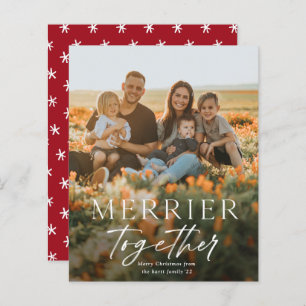 Papier Merrier Together Script Photo Merry Christmas Card