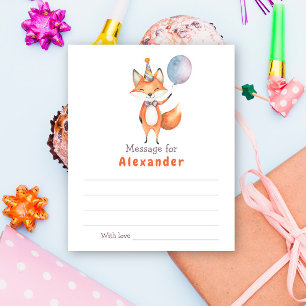 Papier Message de capsule de l'heure d'anniversaire Fox