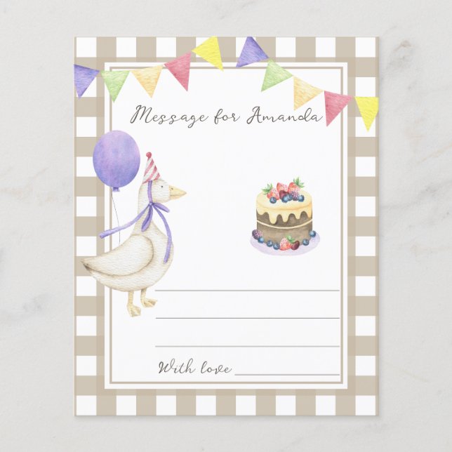 Papier Message de la capsule temporelle d'anniversaire de (Devant)