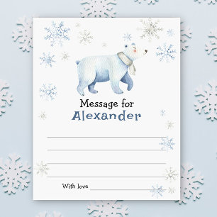 Papier Message de la capsule temporelle de l'ours polaire