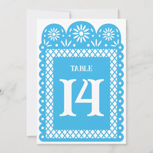 Papier mexicain bleu numéro de table haché (Devant)