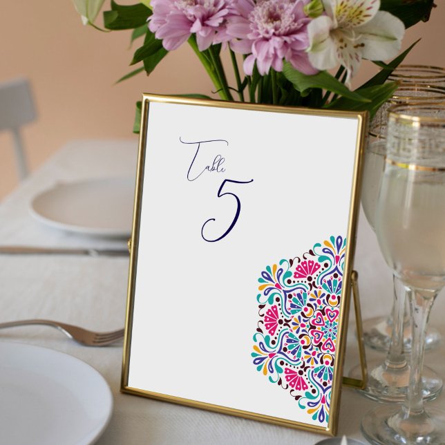 Papier Mexican Fiesta Rainbow Wedding Tabletop Sign (Créateur téléchargé)