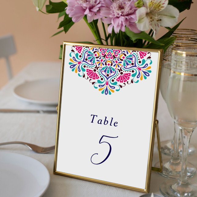 Papier Mexican Fiesta Rainbow Wedding Tabletop Sign (Créateur téléchargé)