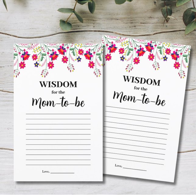 Papier Mexican flowers Wisdom for Mom-to-be Card (Créateur téléchargé)